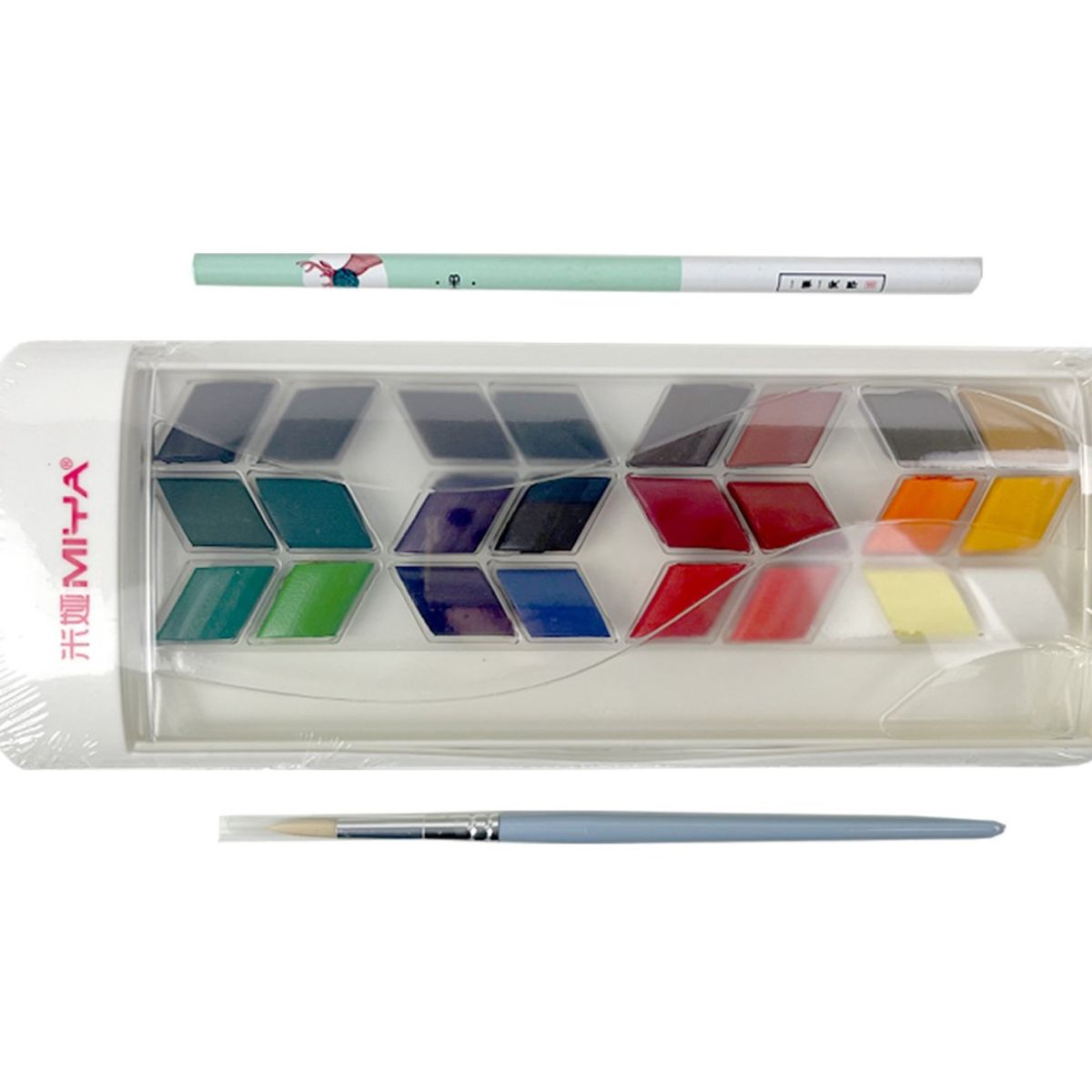 MIYA - Himi-miya Set Rombo De Acuarela 24 Colores+pincel+lapiz Gr