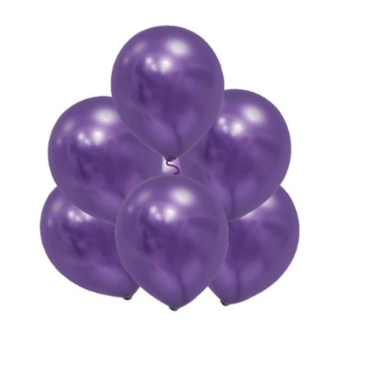 GENERICO - Globo Cromados Color Morado 6 Unidades 30 Cm