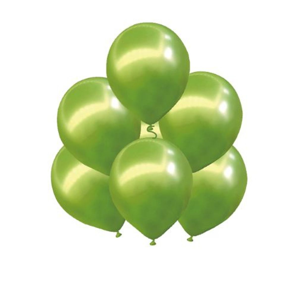 GENERICO - Globo Cromados Color Verde 6 Unidades 30 Cm