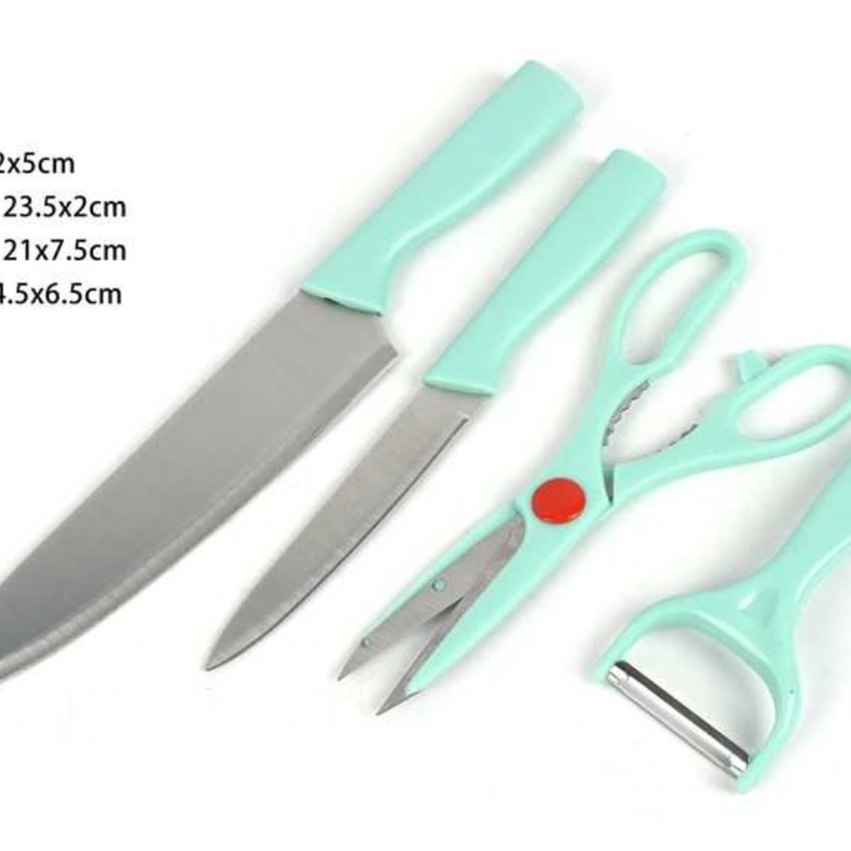 OEM - Juego De Cuchillos Pelador Y Tijeras 4 Piezas