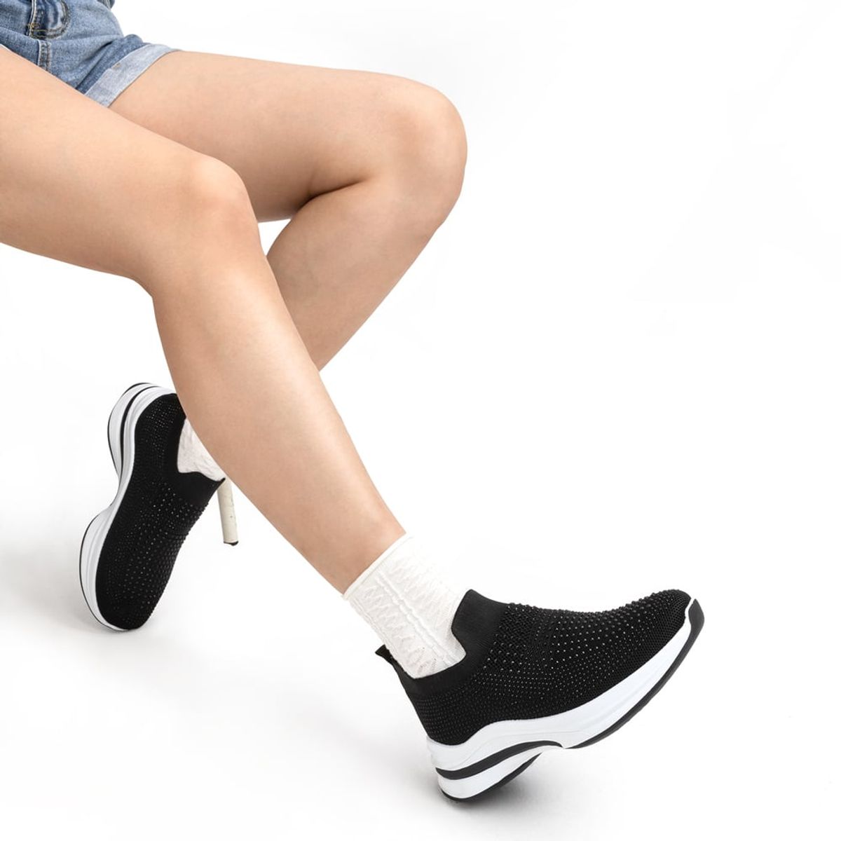 WEIDE - Zapatilla Negro Casual Mujer Weide TFA197