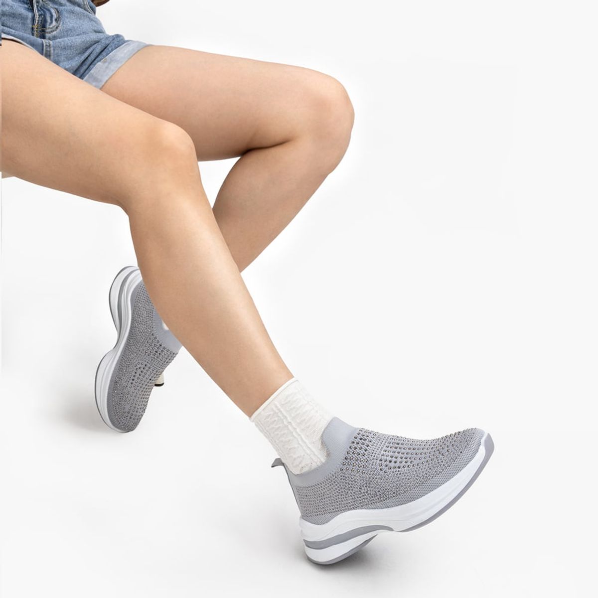 WEIDE - Zapatilla Gris Casual Mujer Weide TFA197