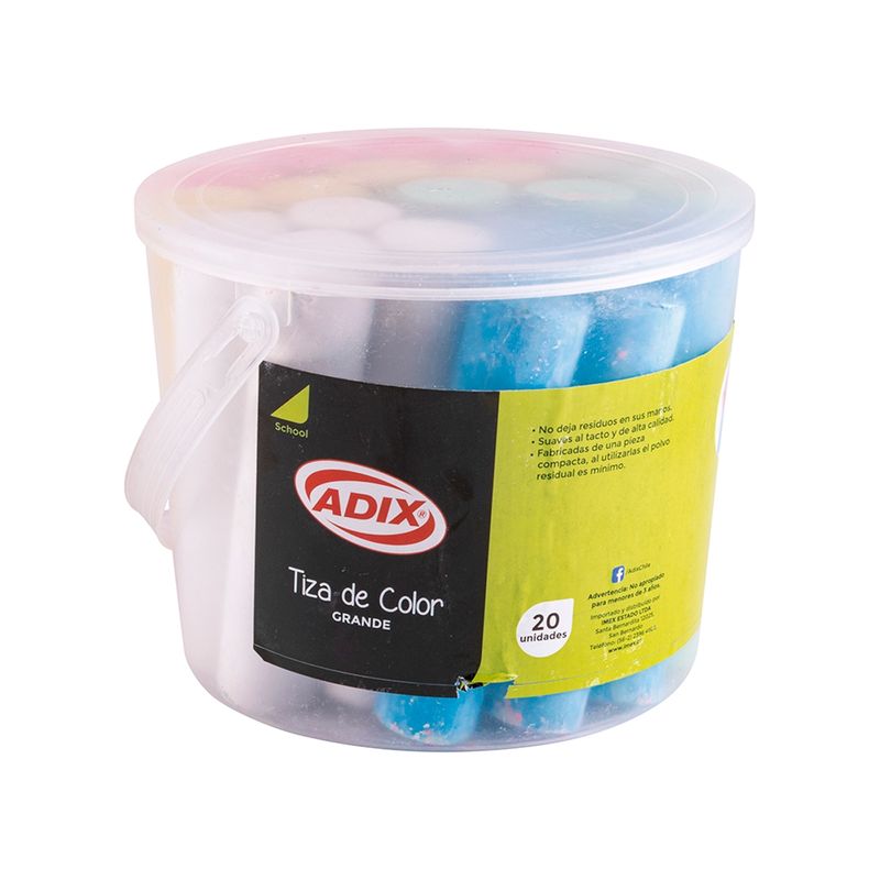 ADIX - Tiza Grande Colores Surtidos 20 unidades
