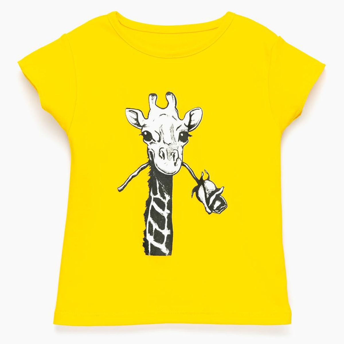 COYOTE KIDS - Polera amarilla jirafa manga corta adulto algodón peruano - Amarillo