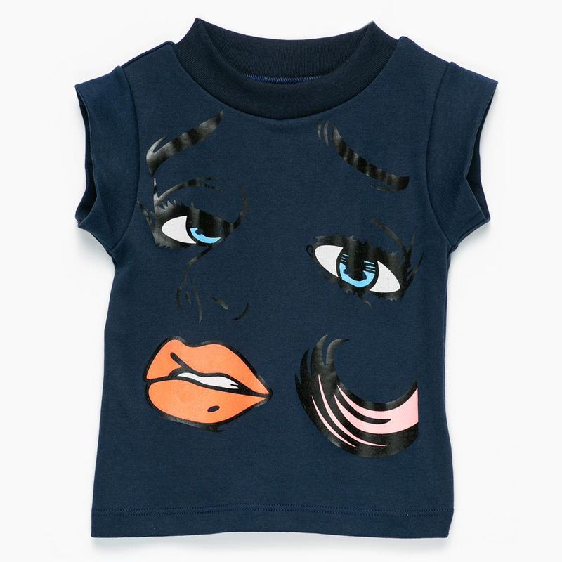 COYOTE KIDS - Polera azul labios algodón peruano - Azul