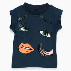 COYOTE KIDS - Polera azul labios algodón peruano - Azul