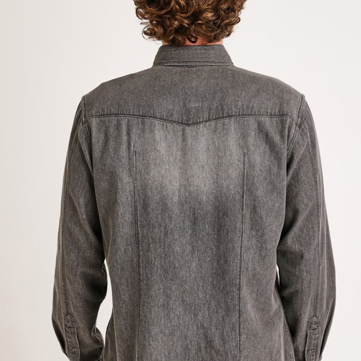 TRIAL - Camisa Manga Larga hombre Casual Slim Fit Bane Algodón Gris