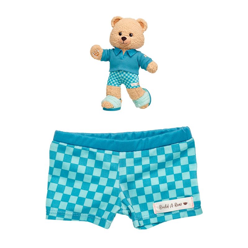 BUILD A BEAR - Short cuadrille Build A Bear azul para peluche
