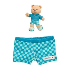 BUILD A BEAR - Short cuadrille azul para peluche