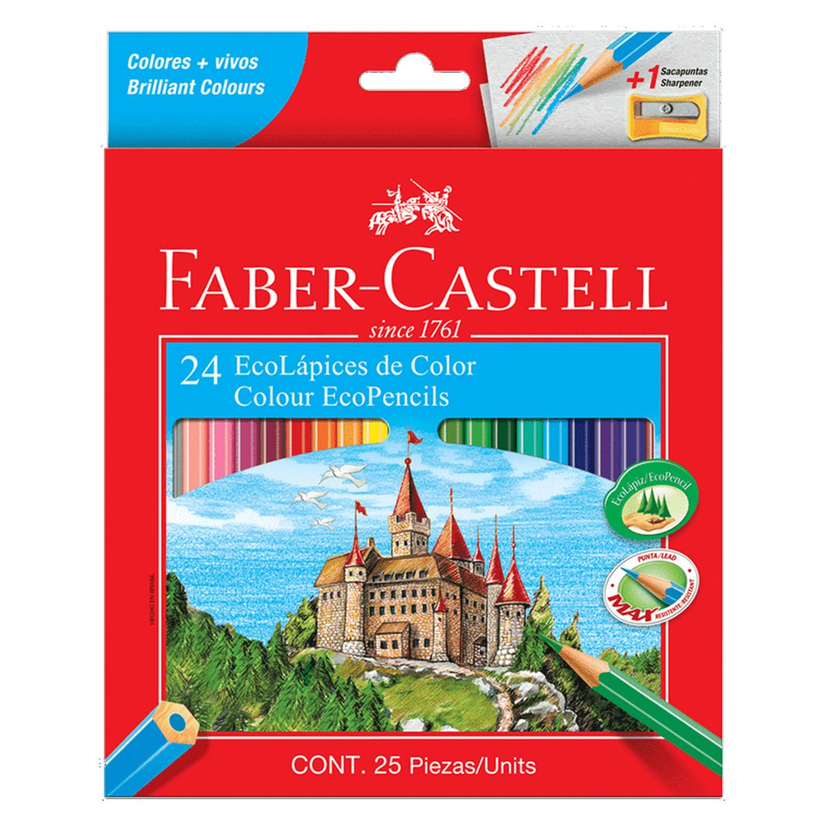 FABER-CASTELL - Lápices Faber-Castell Ecolápices 24 Colores + Sacapuntas