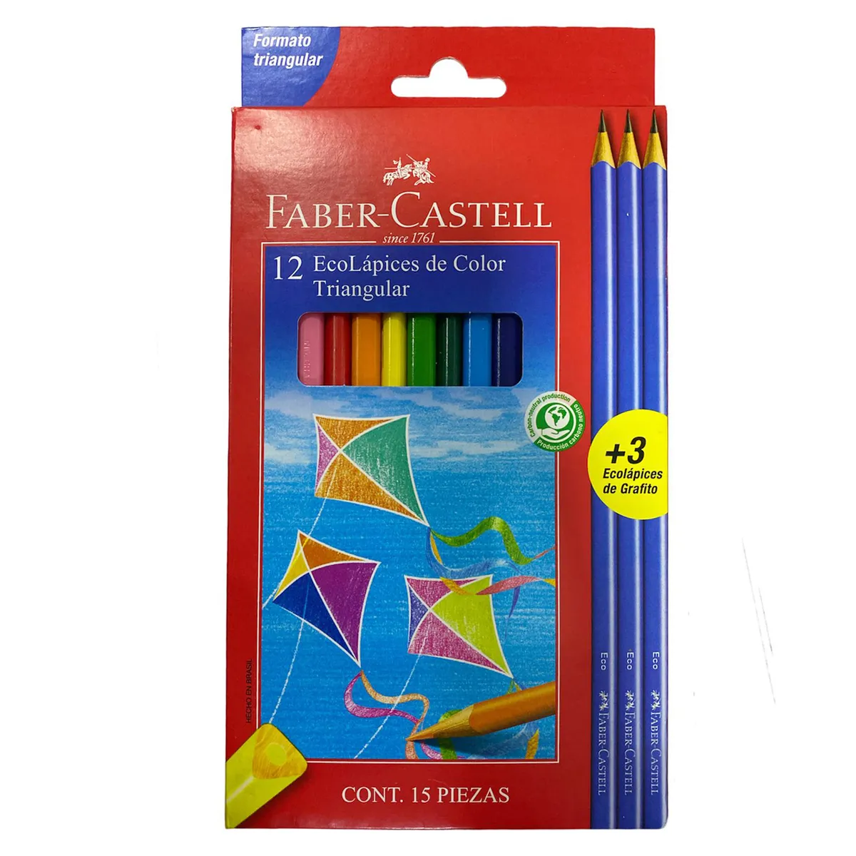 FABER-CASTELL - Lapices Faber-Castell Ecolápices Triangular 12+3 Grafitos