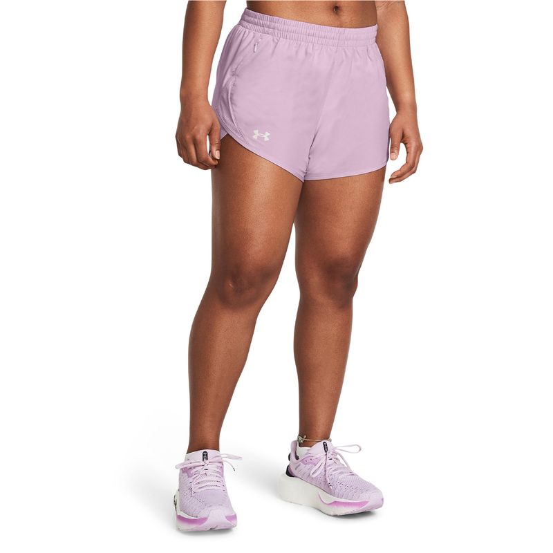 UNDER ARMOUR - Shorts UA Fly-By De 3" para Mujer Morado UNDER ARMOUR