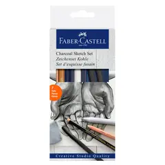 FABER-CASTELL - Set de Dibujo Carbón Goldfaber 7 piezas