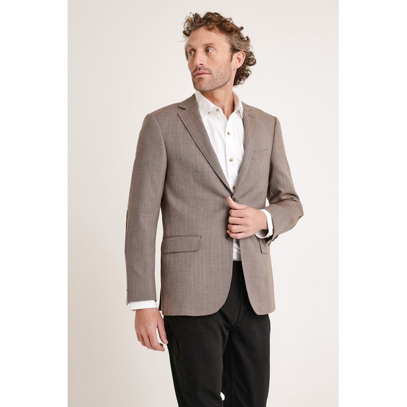 TRIAL - Chaqueta hombre formal espiga beige