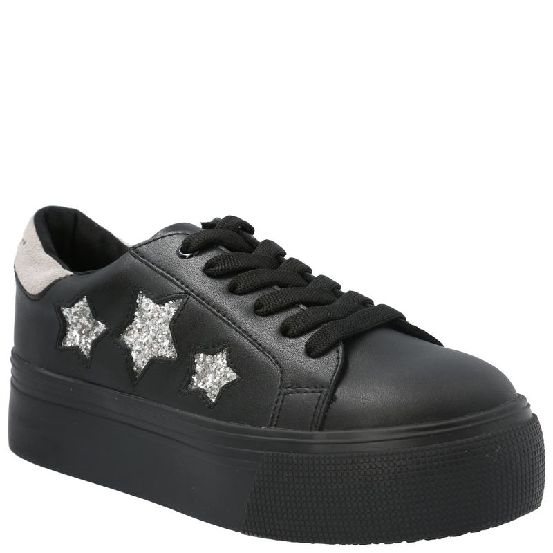 HUSH PUPPIES - Zapatilla Cuero Niña Quens Negro HUSH PUPPIES