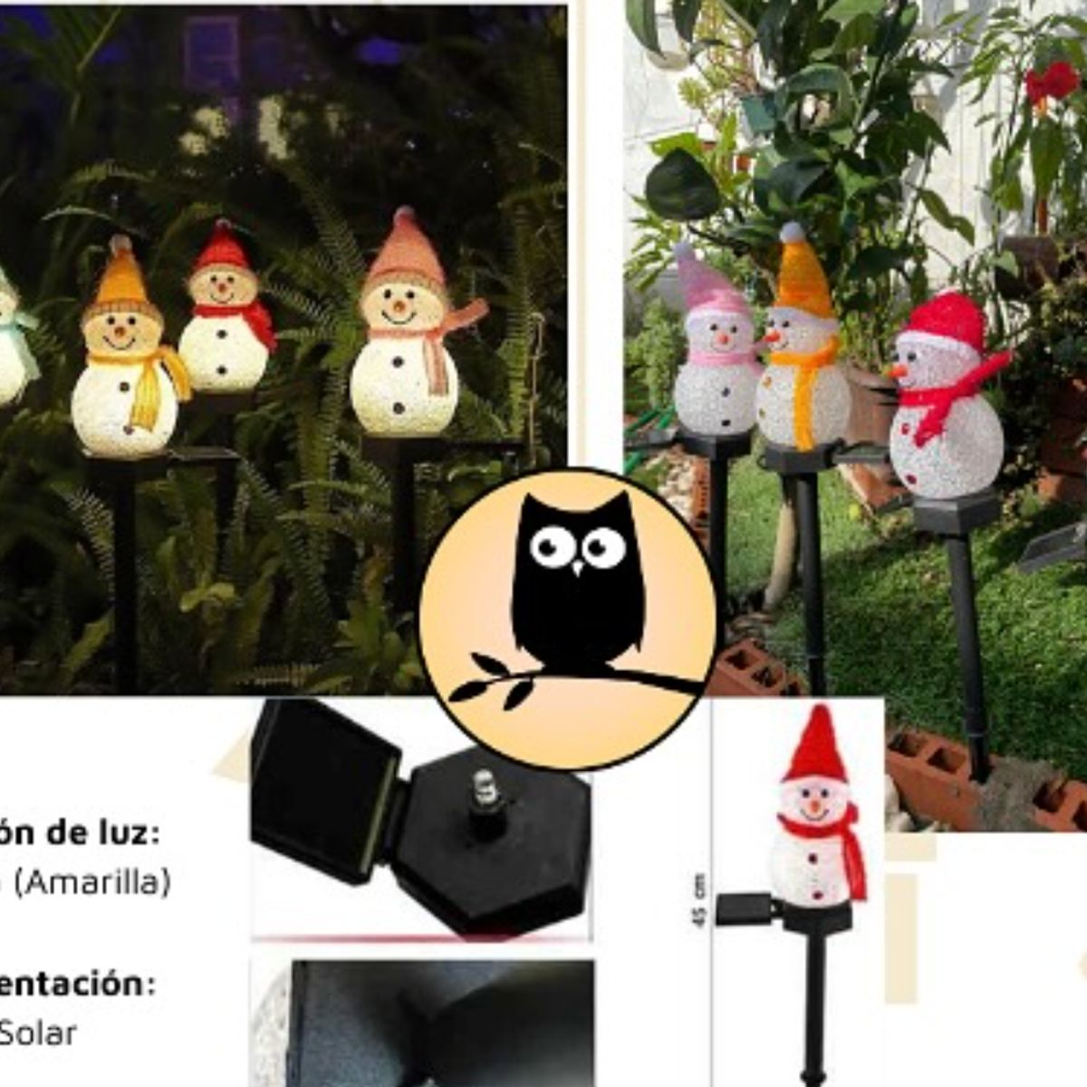 GENERICO - Estaca Muñeco de Nieve Solar