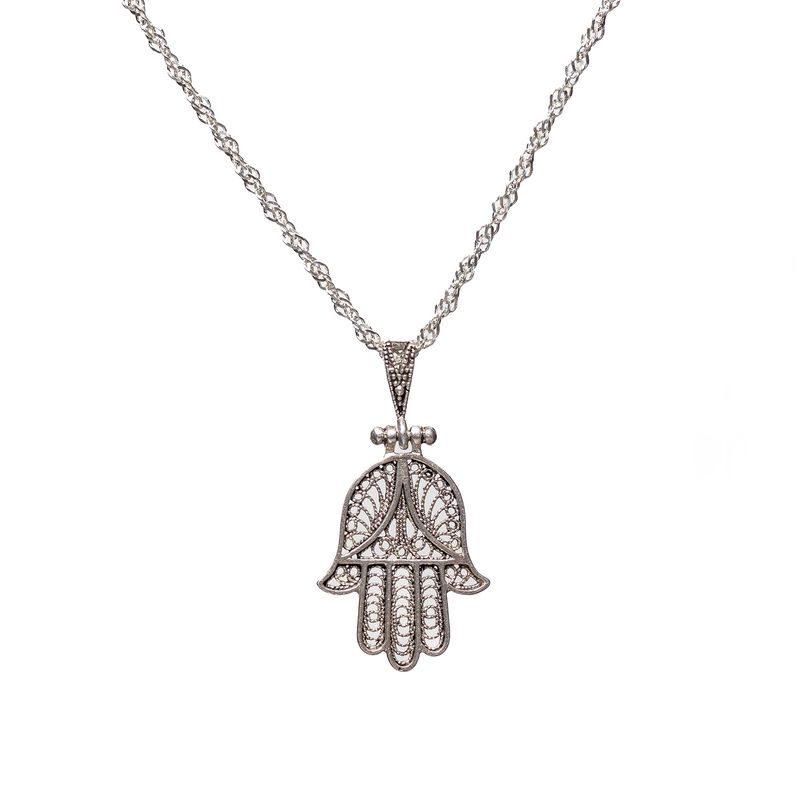 LA GARZA - Collar Hombre Plata Mano de Fátima Proteccion