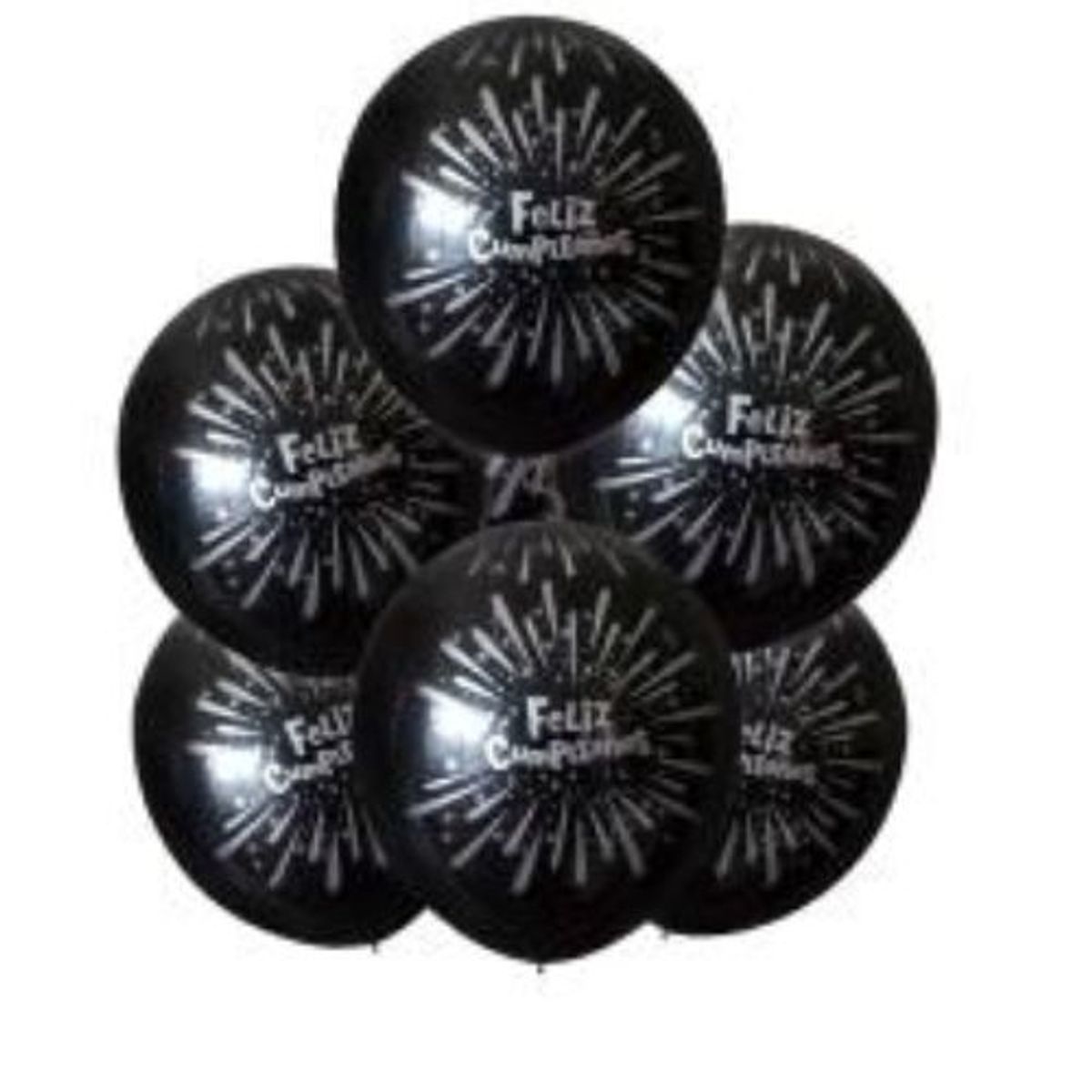 GENERICO - Globo Latex 6 Unidades 30 Cm Color Negro