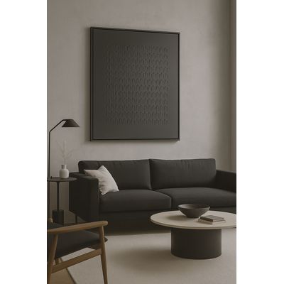 Imagen 2 del producto Cuadro Decorativo Negro Textura 3D Relieve Moderno Elegante Lujo 90x70 cm