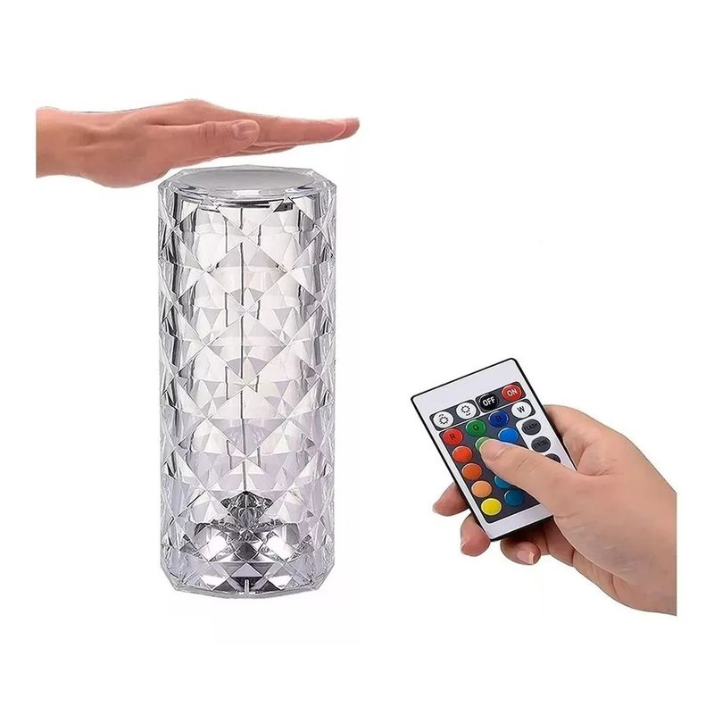 GENERICO - Lámpara Diseño Cristal Diamante Acrílico Táctil Usb