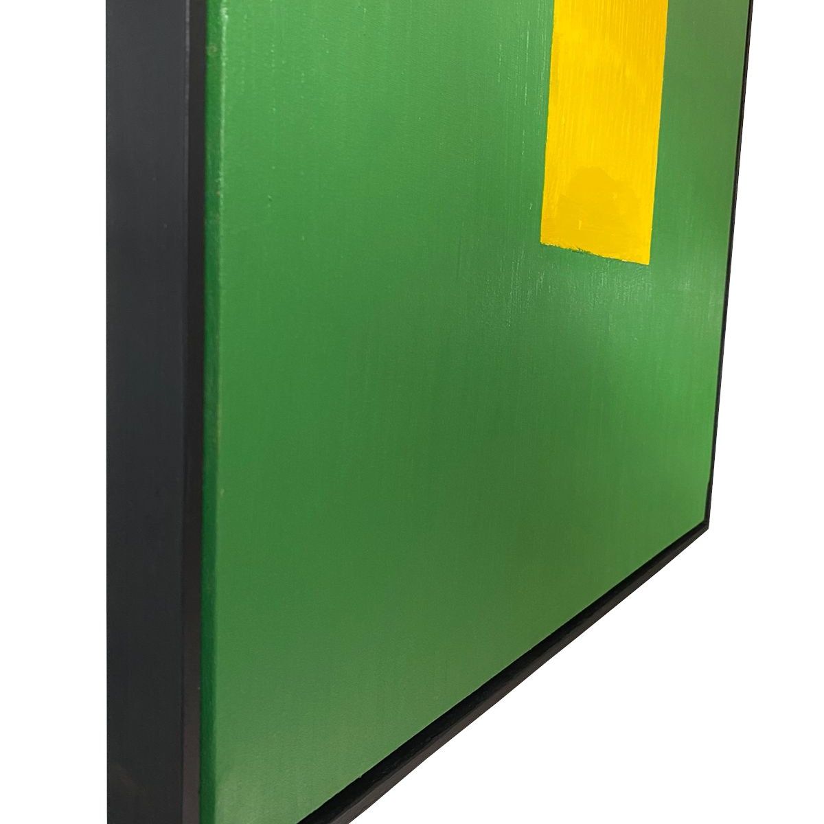 GENERICO - Cuadro Geométrico Abstracto Color Azul Verde Amarillo Acrílico Pintado A Mano Sobre Lienzo 90x70 cm