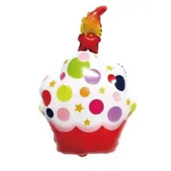 GENERICO - Globo Cupcake Con Vela 47X70 Cm Rojo
