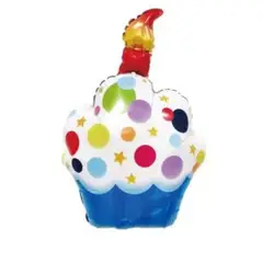 GENERICO - Globo Cupcake Con Vela 47X70 Cm Azul