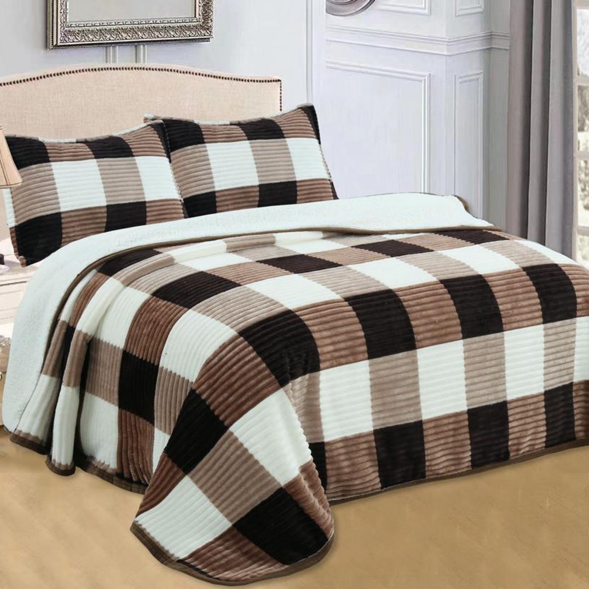 GENERICO - Frazada Plush con Chiporro; 1,5 plaza