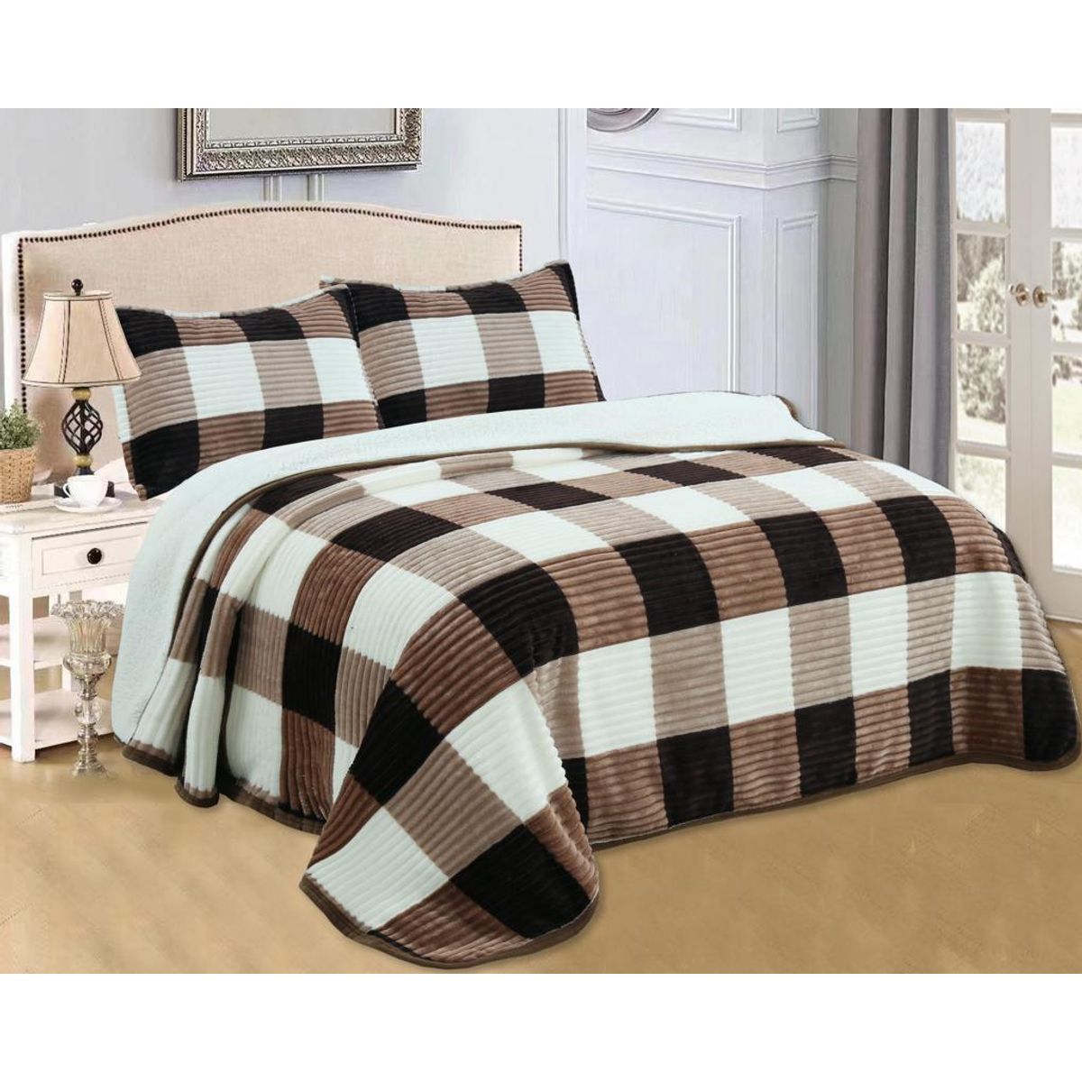 GENERICO - Frazada Plush con Chiporro; 1,5 plaza