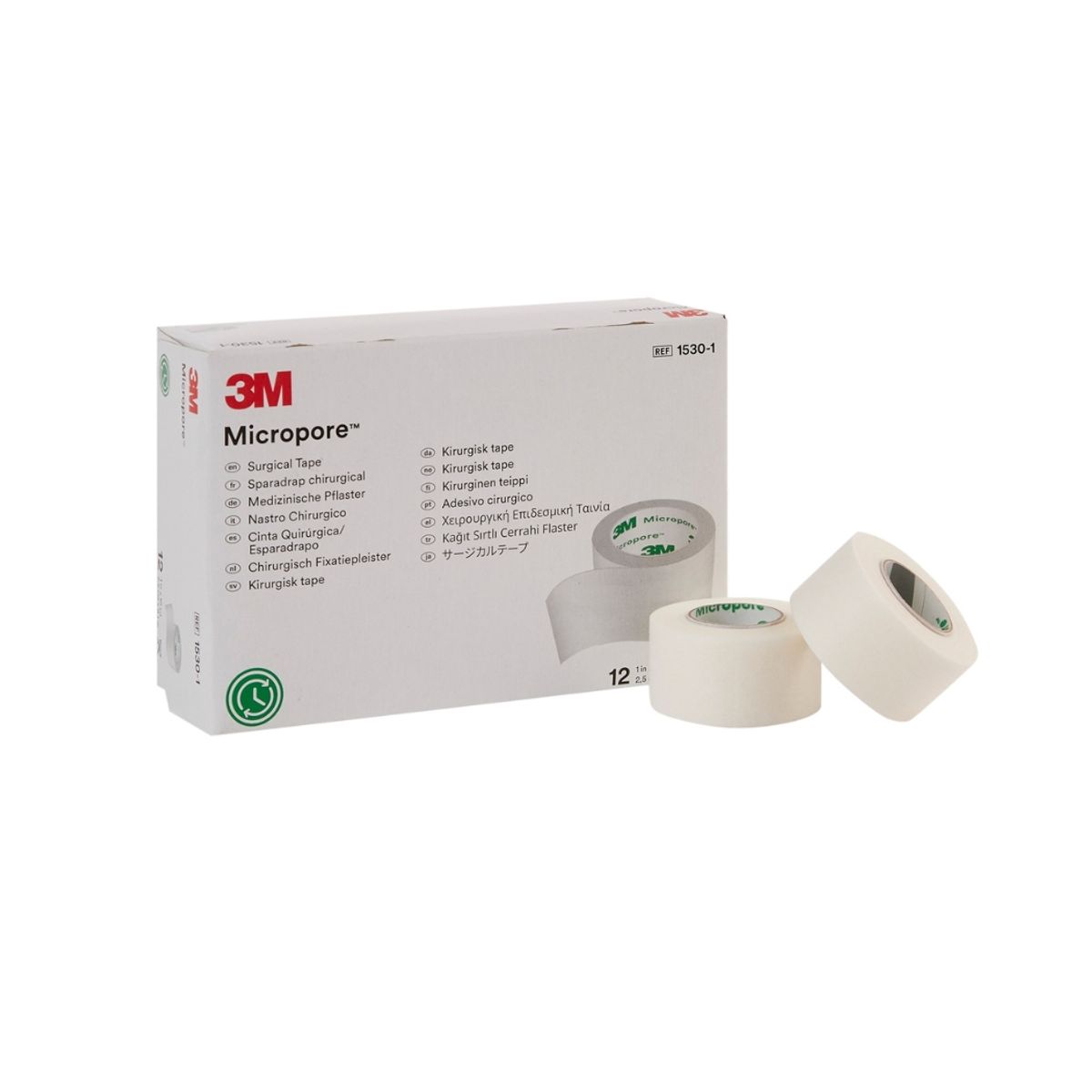 3M - Pack X 12 Cinta Tela Micropore 2.5cm X 9.1m Blanca Caja X 12