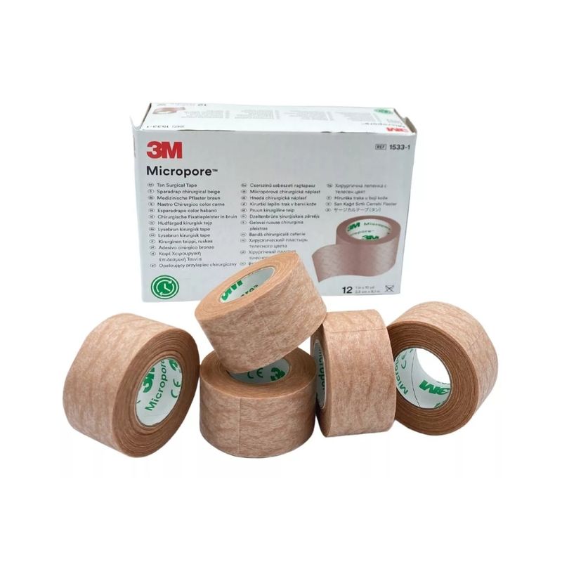 3M Pack X 12 Cinta Tela Micropore 2.5cm X 9.1m Color Piel Caja X 12 | falabella.com