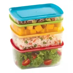 GENERICO - Set 4 Contenedores Plasticos para Comida 4 Tamaños