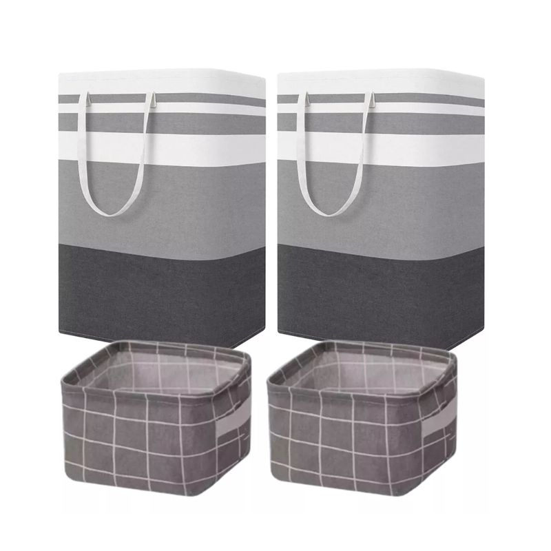 GENERICO - 4 Cesto Grande Ropa Sucia Y Lavandería Plegable,(2x75l+2x5l)