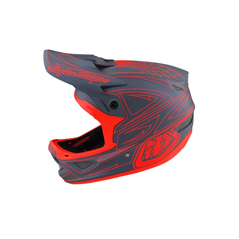 TROY LEE DESIGNS - Casco Bicicleta D3 Fiberlite SpiderStripe Gris Rojo Talla M