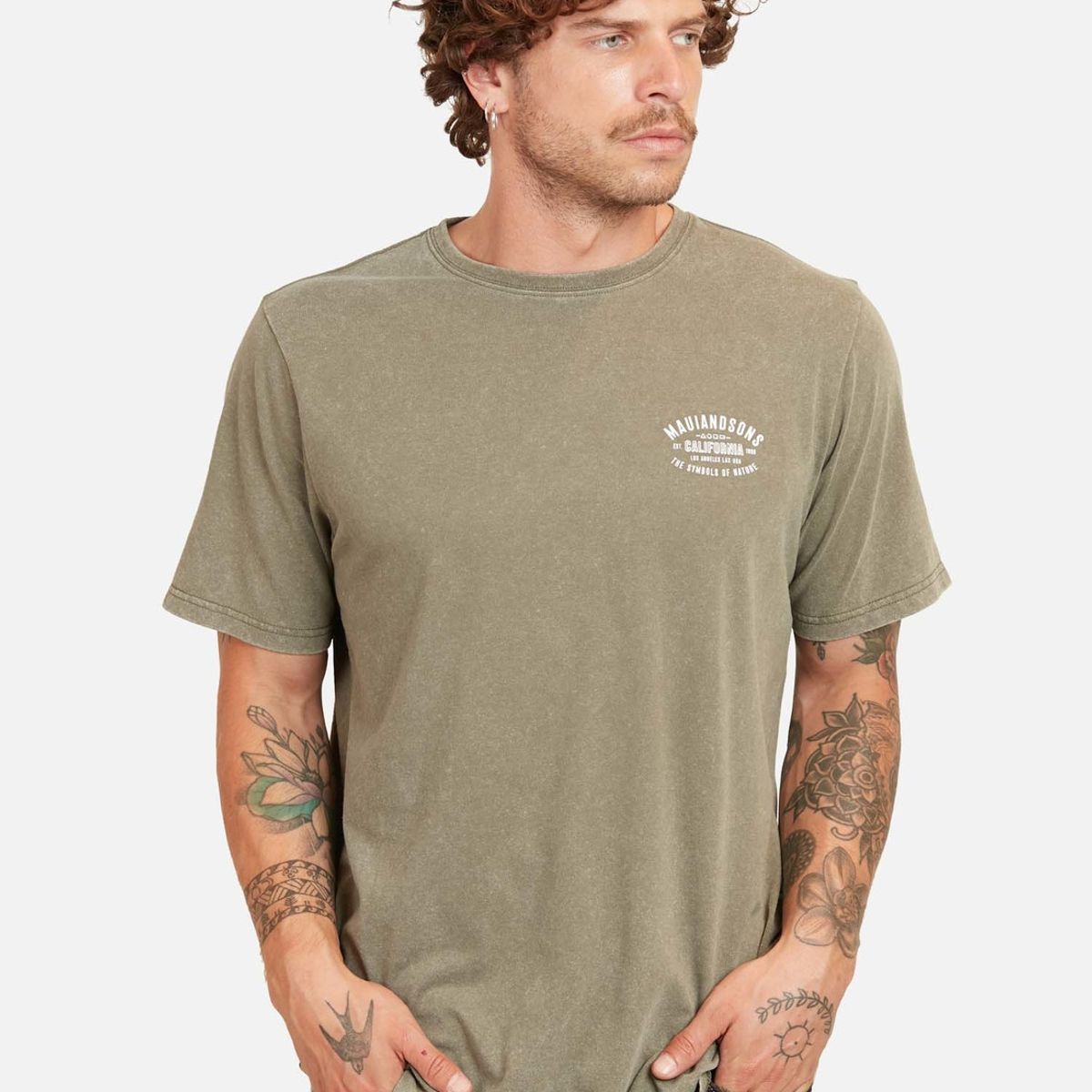 MAUI AND SONS - Polera The Symbols Of Nature Verde Hombre Maui And Sons