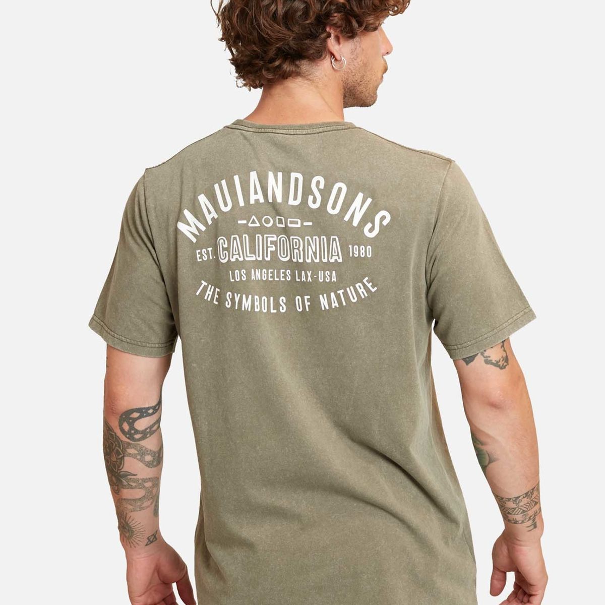 MAUI AND SONS - Polera The Symbols Of Nature Verde Hombre Maui And Sons