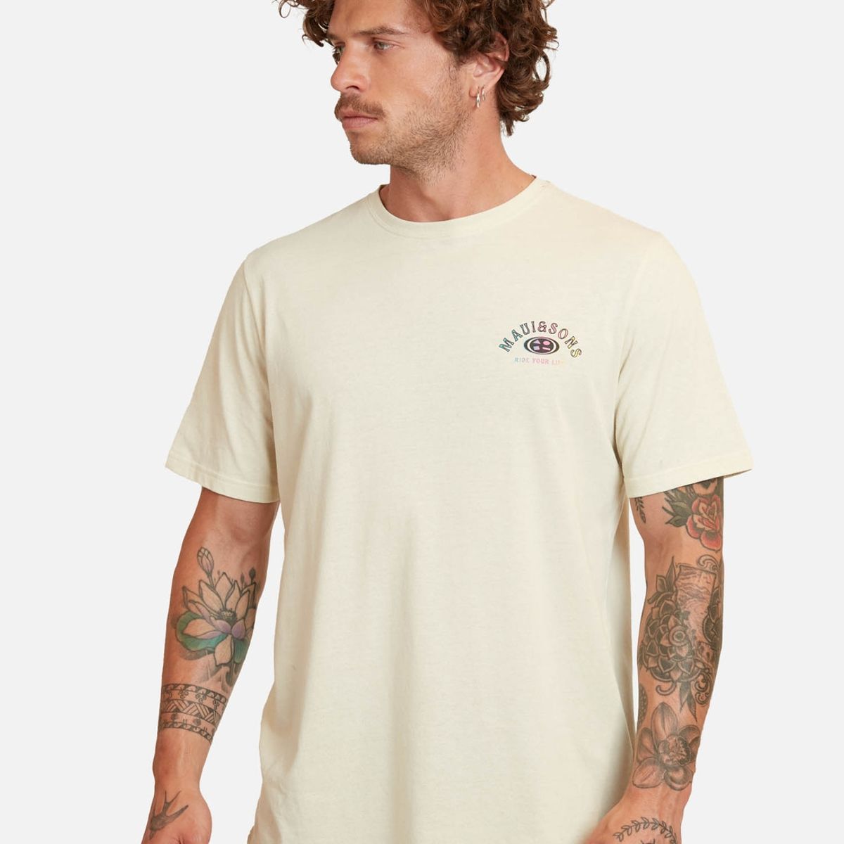 MAUI AND SONS - Polera Logo Vintage Gradient Blanco Hombre Maui And Sons