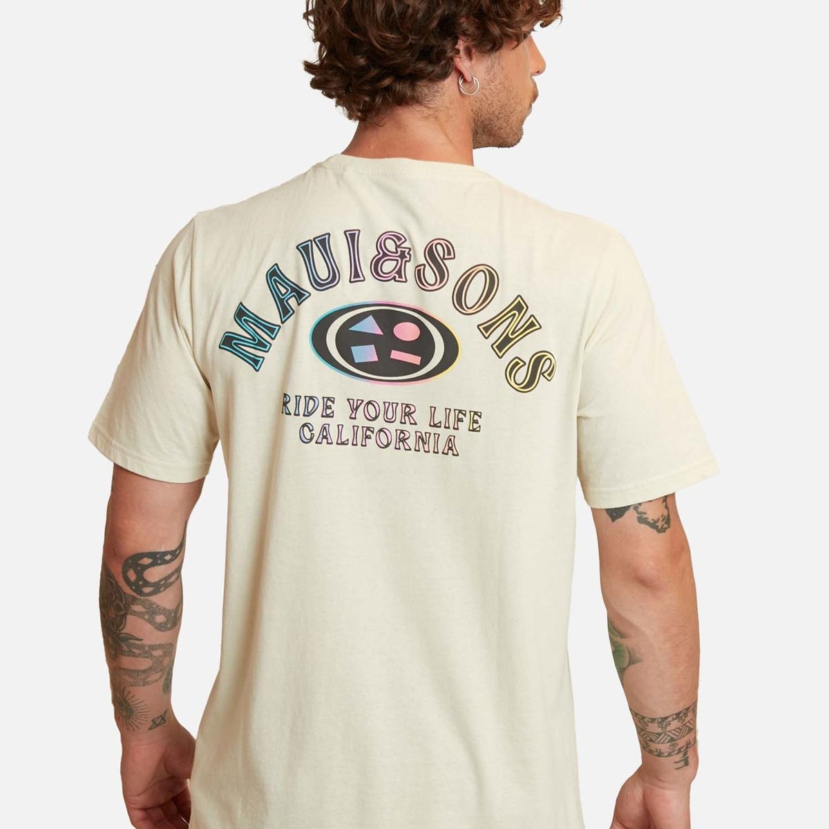 MAUI AND SONS - Polera Logo Vintage Gradient Blanco Hombre Maui And Sons