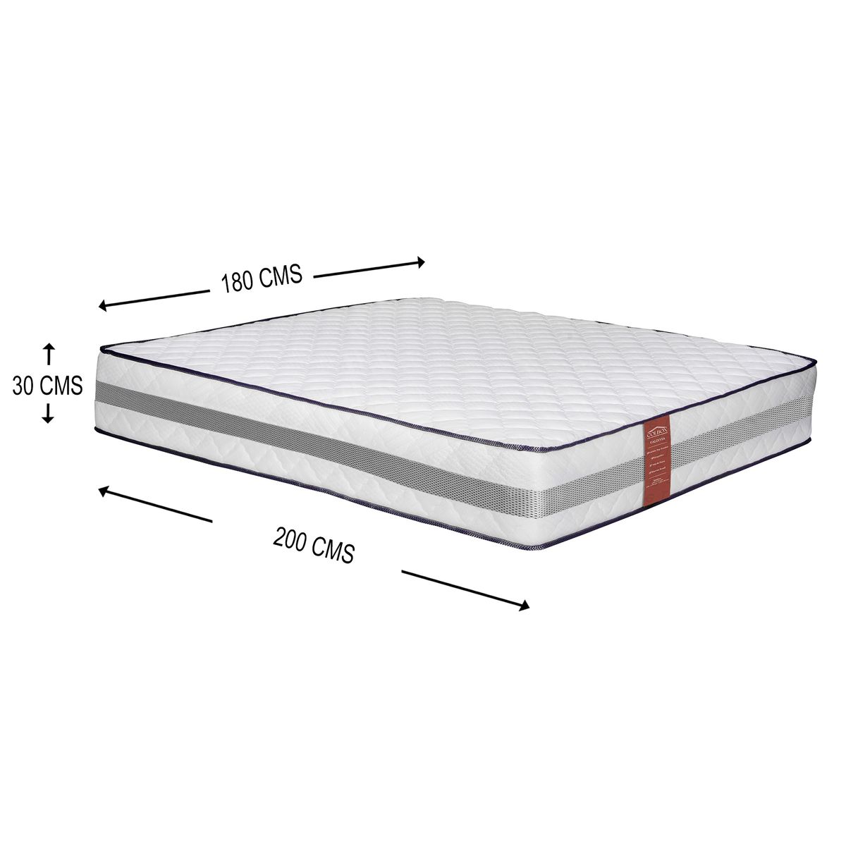 COLBOX - Colchón Valdivia king Gris 180x200x30 Cm