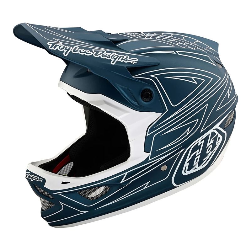 TROY LEE DESIGNS - Casco Bicicleta D3 Fiberlite SpiderStripe Azul TLD Talla L