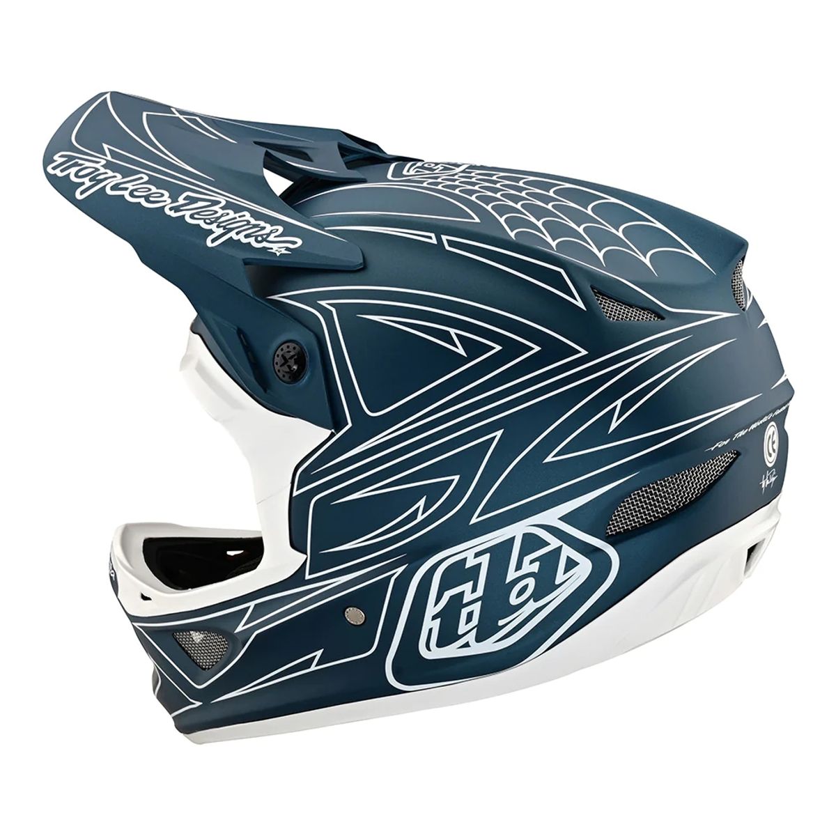 TROY LEE DESIGNS - Casco Bicicleta D3 Fiberlite SpiderStripe Azul TLD Talla L