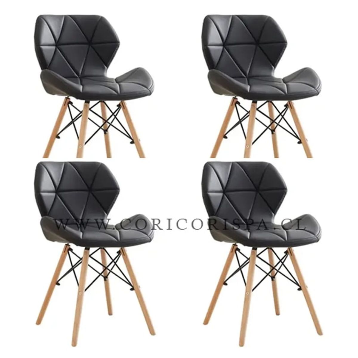 CORI CORI - Pack 4 Sillas Mariposa Eames Negro