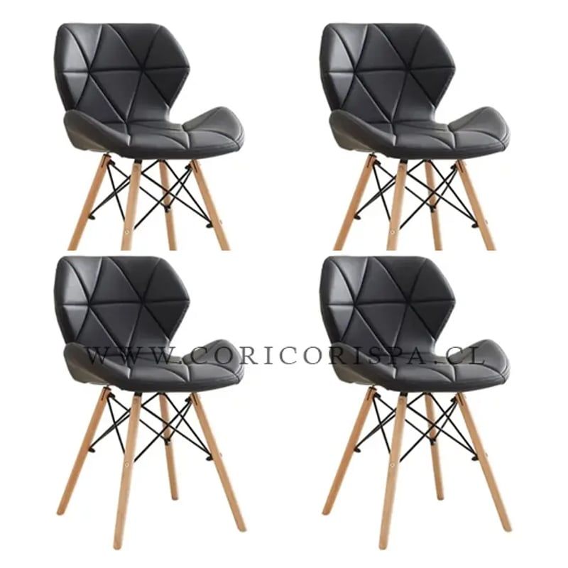 CORI CORI - Pack 4 Sillas Mariposa Eames Negro