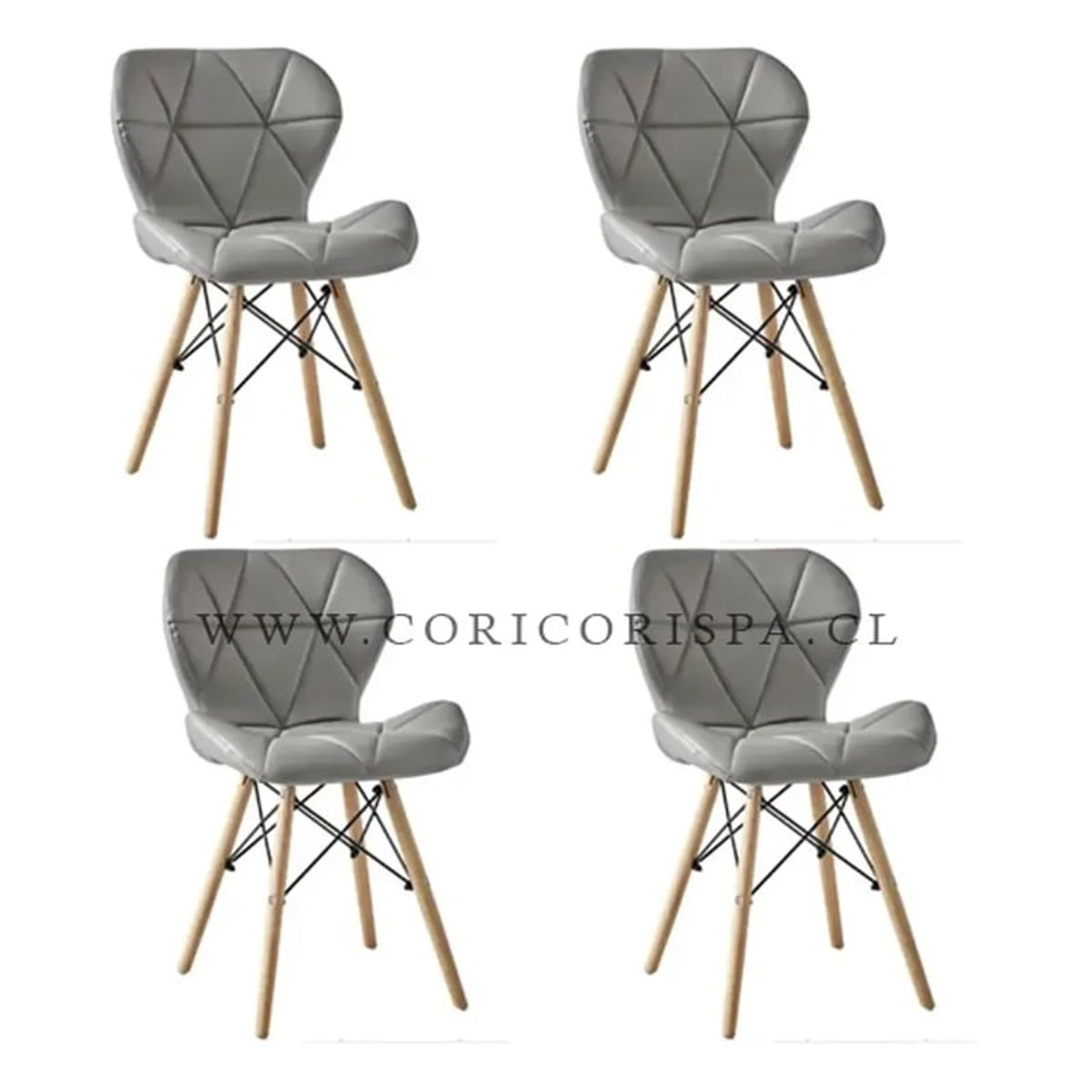 CORI CORI - Pack 4 Sillas  Mariposa Eames Gris