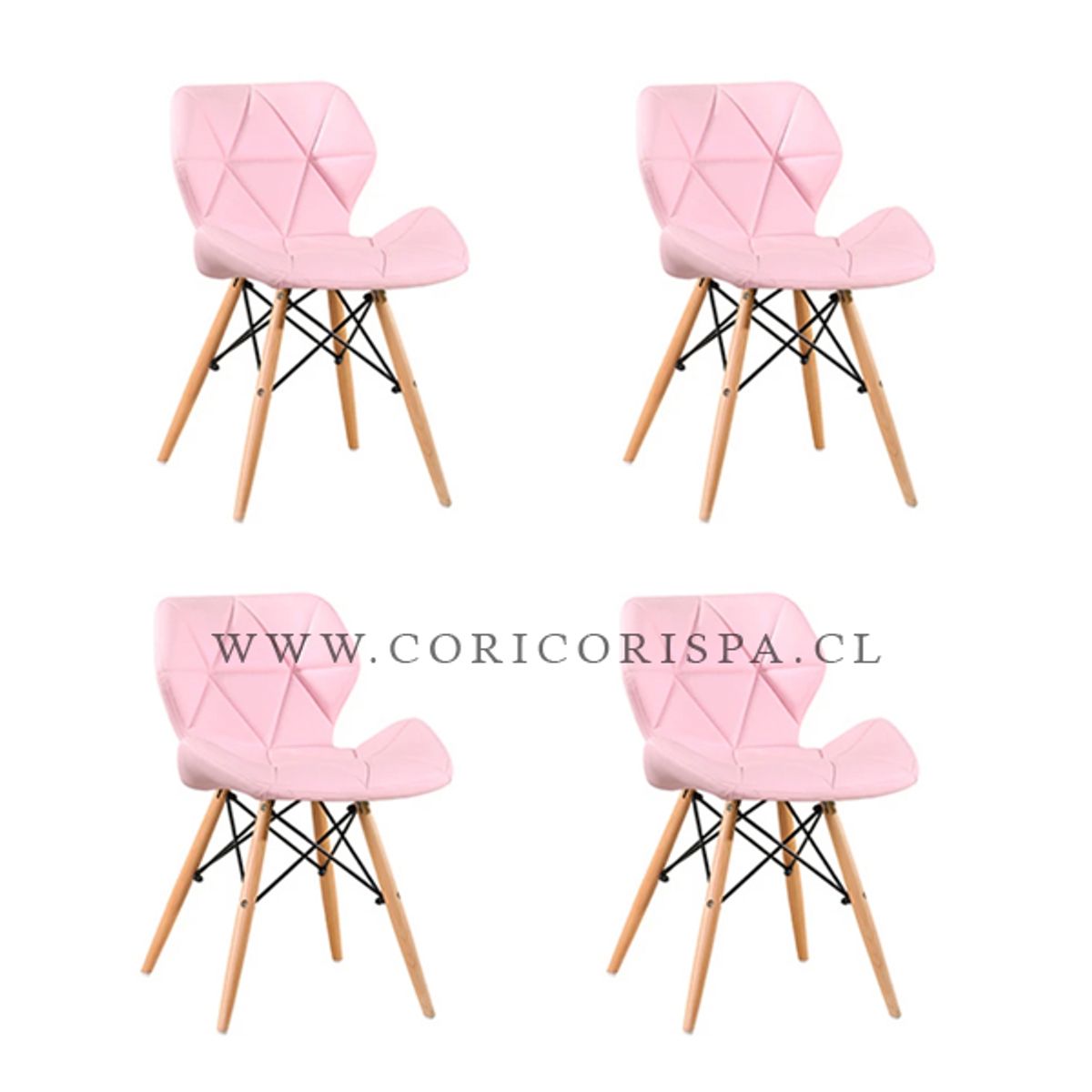 CORI CORI - Pack 4 Sillas Mariposa Eames Rosa