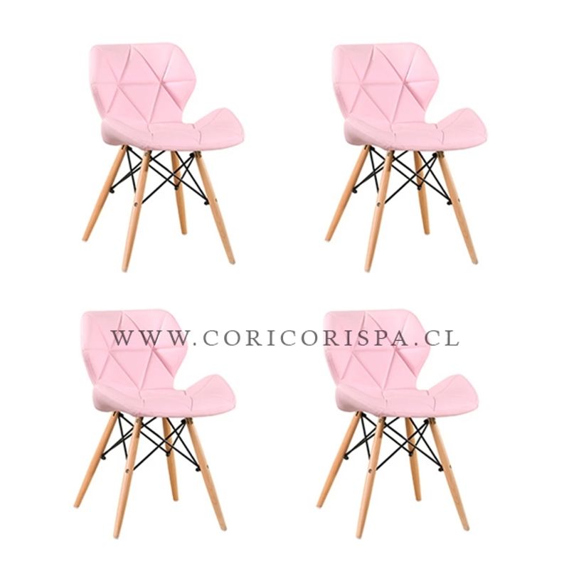 CORI CORI - Pack 4 Sillas Eames Mariposa Rosa