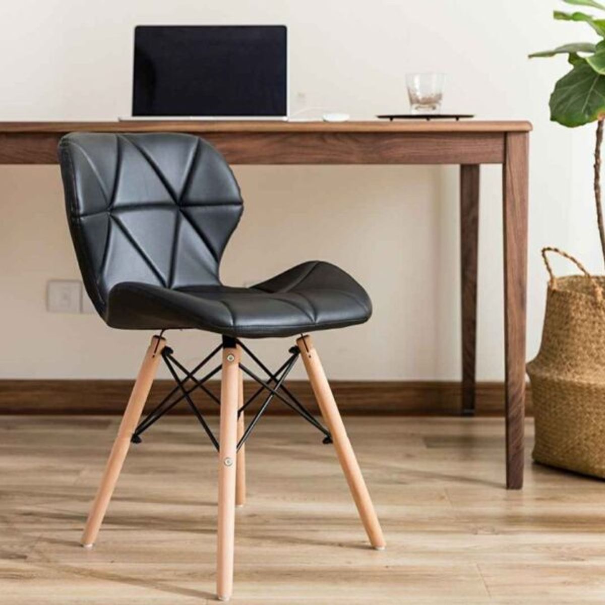 CORI CORI - Pack 6 Sillas Mariposa Eames Ecocuero Negro