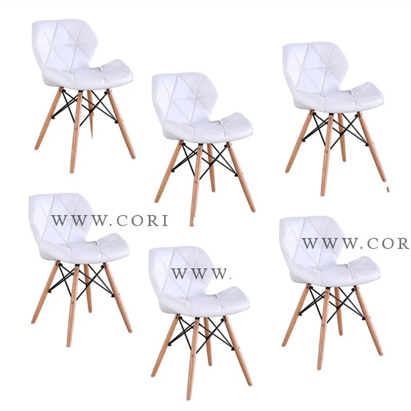 CORI CORI - Pack 6 Sillas Mariposa Eames Ecocuero Blanco