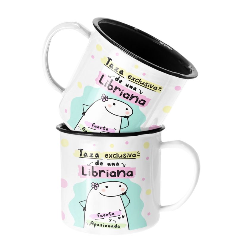 SM - Taza Enlozada Lechera Libra Regalo para Libriana Zodiaco - Blanco