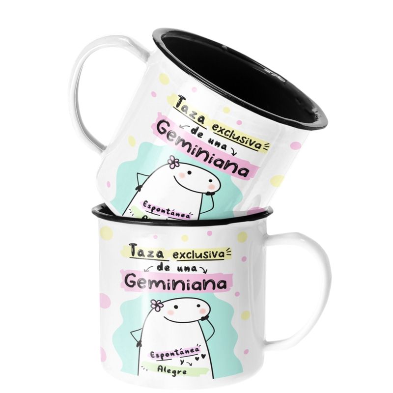 SM - Taza Enlozada Lechera Geminis Regalo para Geminiana Zodiaco SM